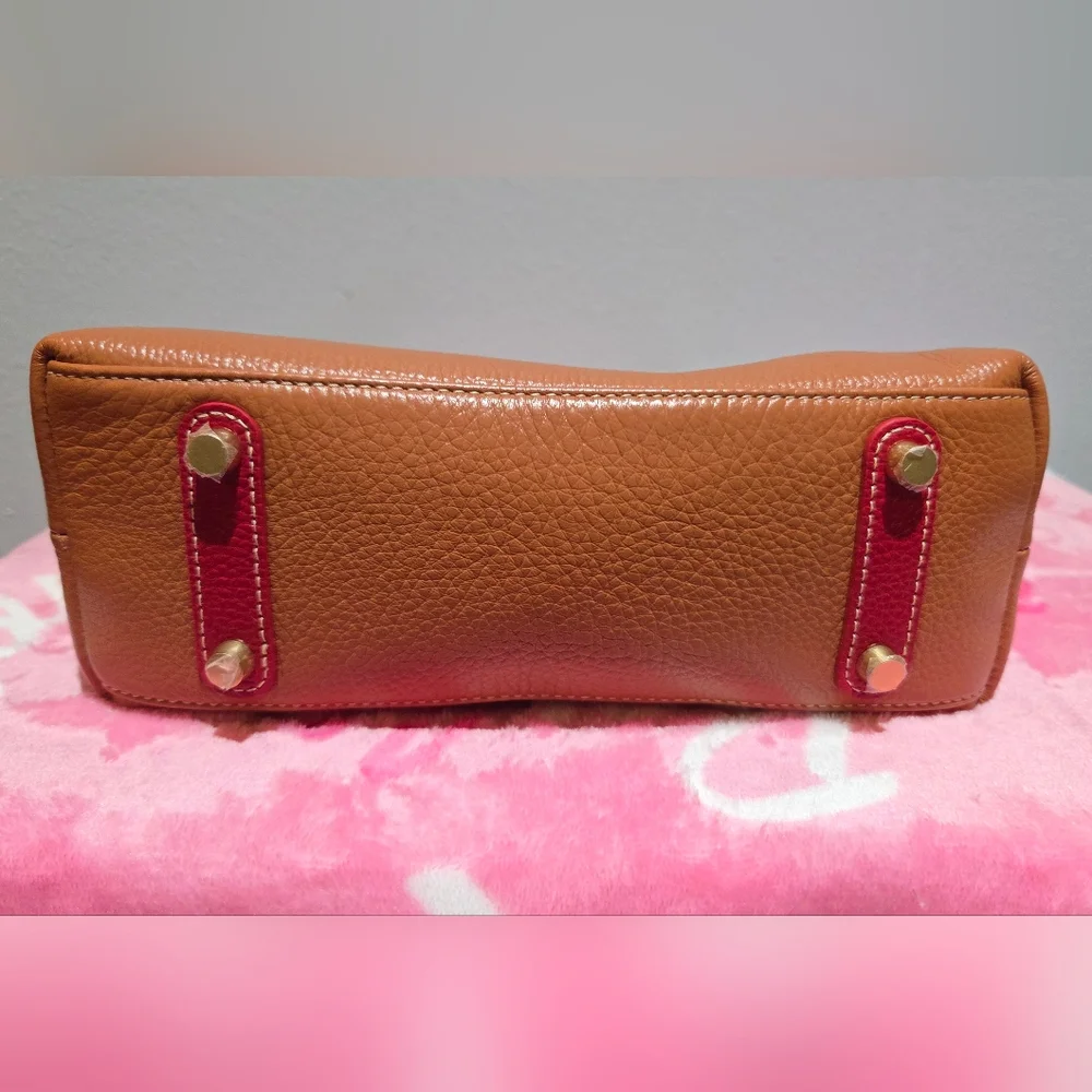 J. McLaughlin Folly Leather Handbag With Bamboo Handle - Picture 10 of 10